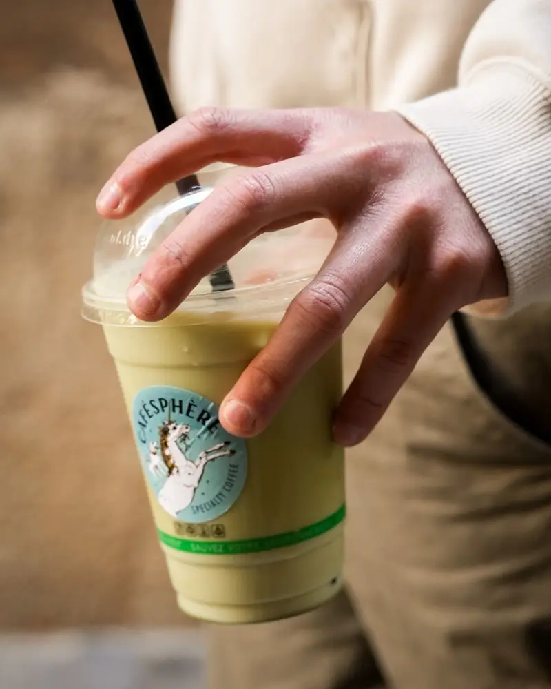 Matcha frío, Con leche vegetal